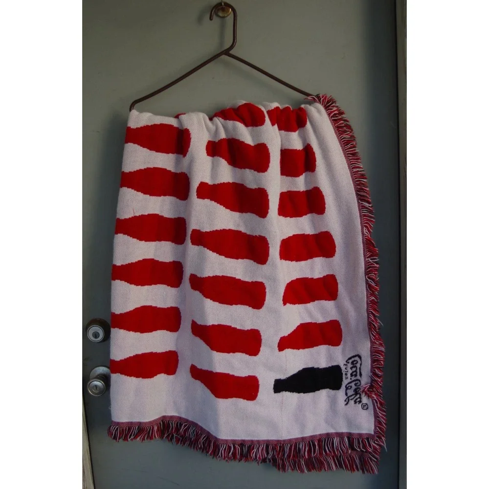 Vintage Coca-Cola Woven Acrylic Coke Throw Blanket USA EUC‎ Northwest Company